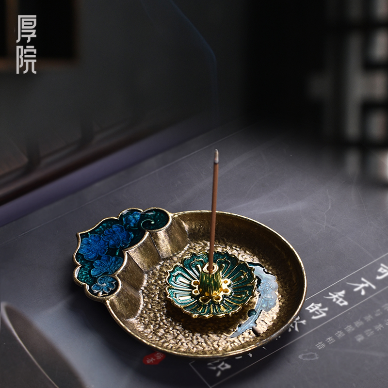 厚院景泰蓝如意香炉珐琅彩香碟