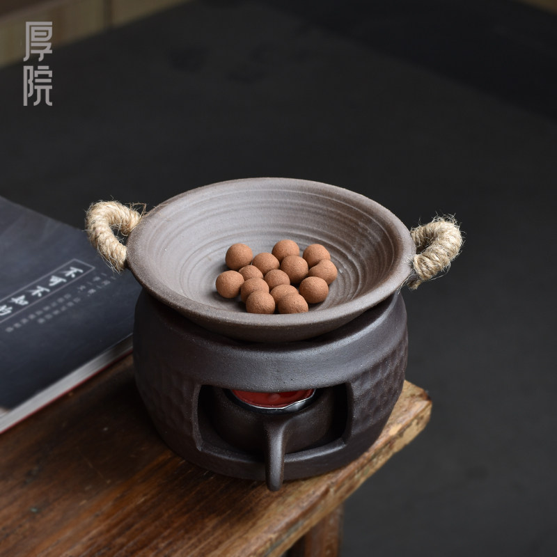 厚院 复古陶瓷香熏炉蜡烛加热提香器家用香粉香丸精油咖啡烤香炉,餐饮具,茶道/香炉,淘宝优惠券,粉丝福利购,淘宝优惠卷