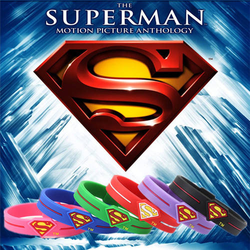 超人Superman情侣健身运动能量手镯环圈经典漫画色超人硅胶腕带