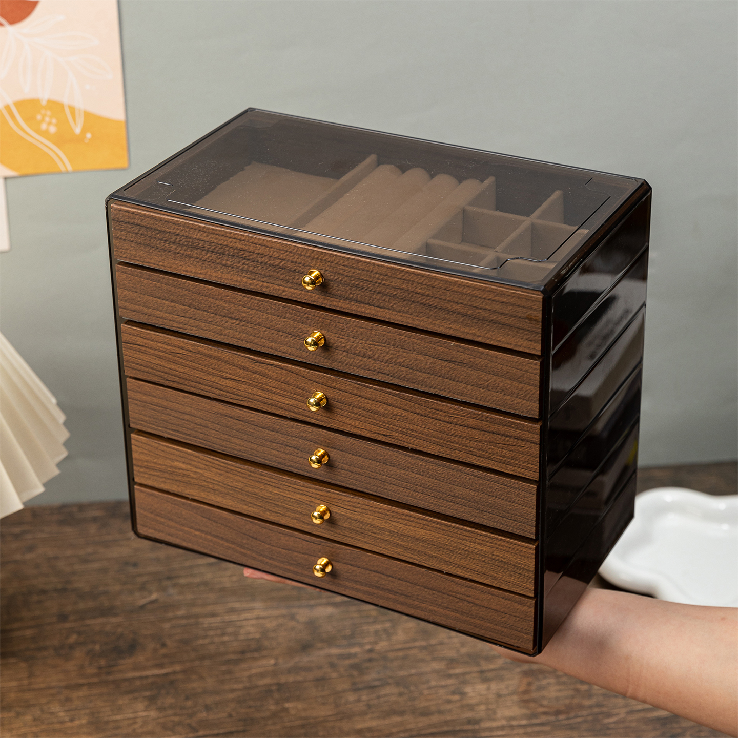 多层首饰盒项链戒指耳环收纳盒