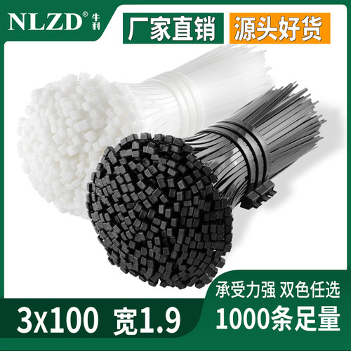 自锁尼龙塑料3*100强力索条扎带