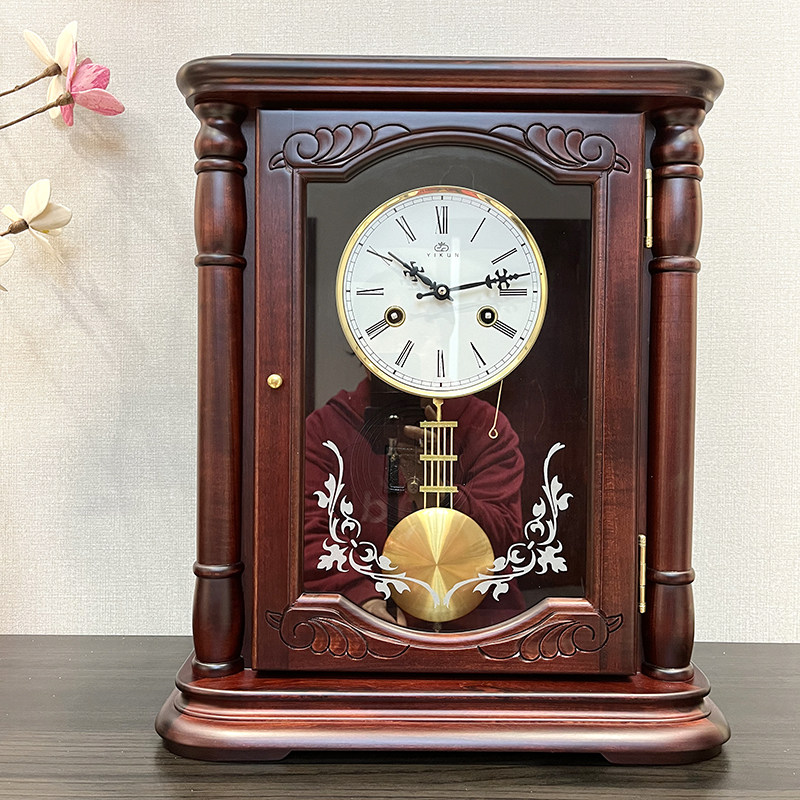 实木机械座钟上链发条