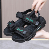 夏季 松糕网红罗马女休闲鞋 露趾平底女鞋 百搭软底学生沙滩运动凉鞋