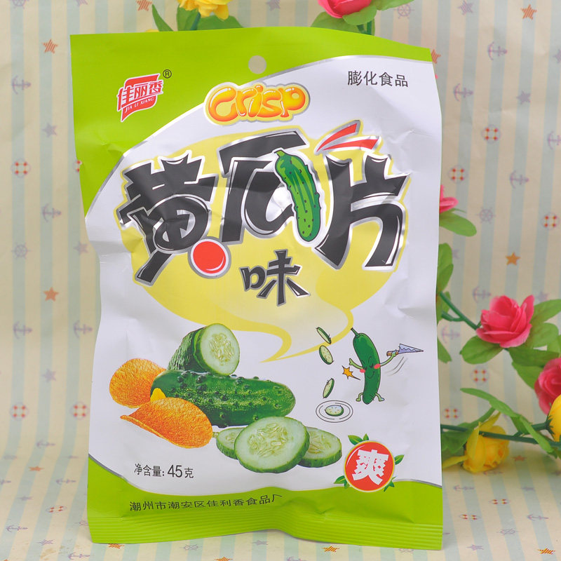 佳丽香黄瓜片膨化食品清爽黄瓜味儿时童年回忆怀旧休闲小零食品