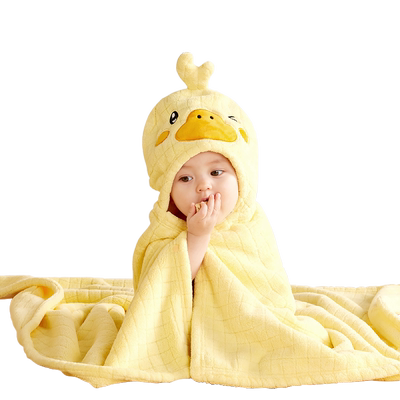 kidsneed婴儿浴巾带帽斗篷速干