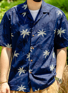 TWO PALMS衬衫美国夏威夷男女休闲短袖美式流行青年沙滩 New Palm