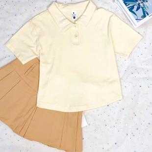 薄款 POLO衫 特价 小亚哥 库存清仓 纯棉 纯色短袖 收腰显身材