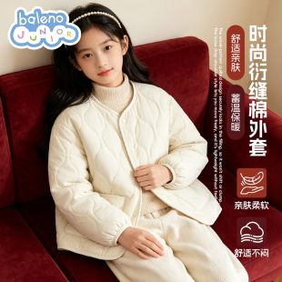 班尼路女童棉服秋冬款校服神器2026新款青少年冬季外套儿童棉衣女