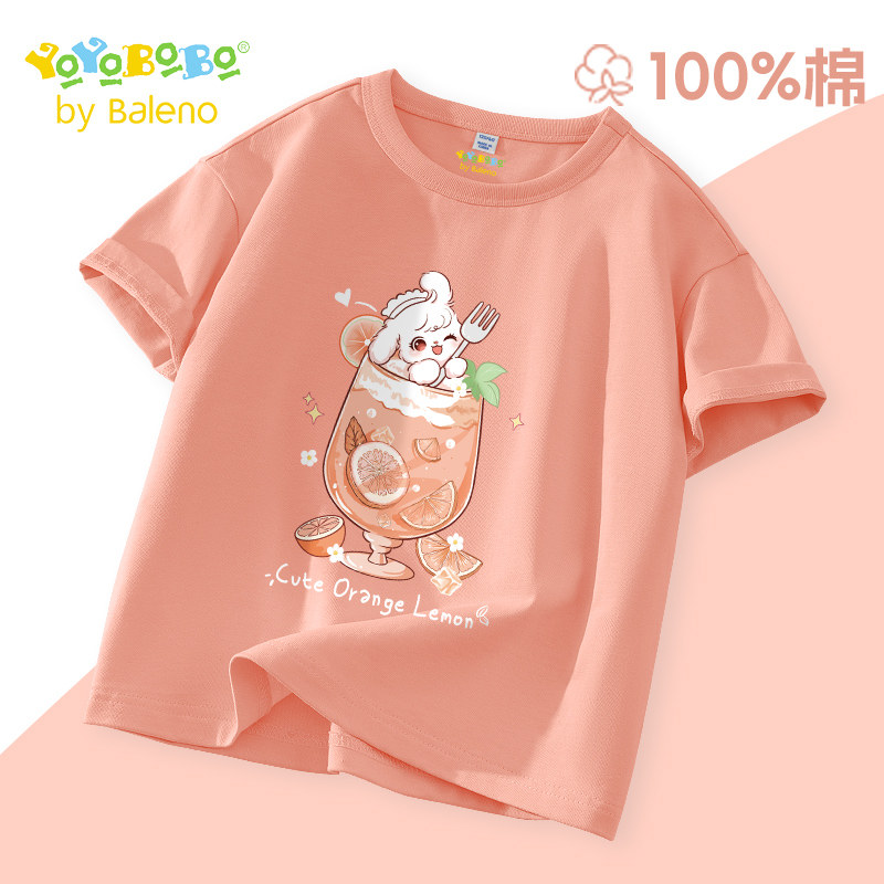 班尼路童装YBB系列女童短袖t恤儿童2025新款纯棉上衣中大童运动服