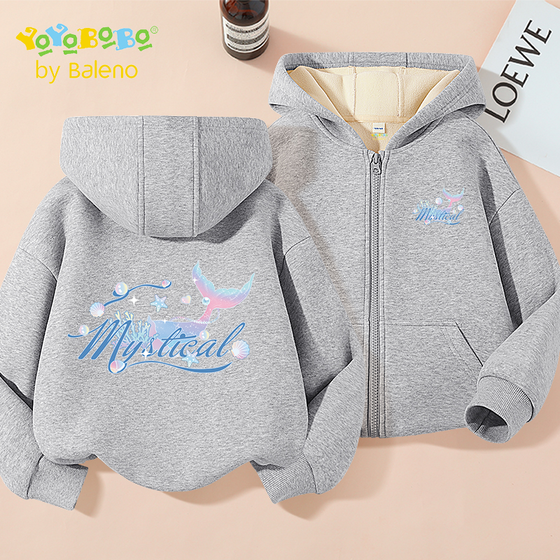 班尼路童装YBB系列女童冬装外套2025新款秋冬季儿童连帽开衫上衣