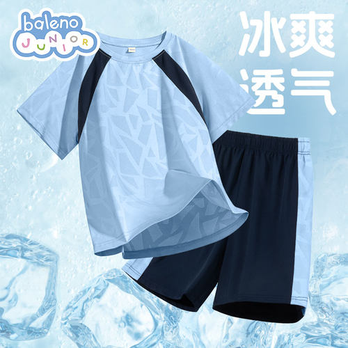 班尼路童装男童套装儿童夏季2026新款户外运动服速干短袖t恤短裤