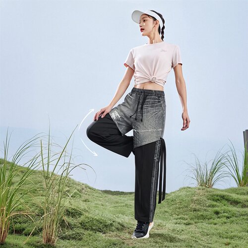 李宁直筒裤户女子舒适联名款
