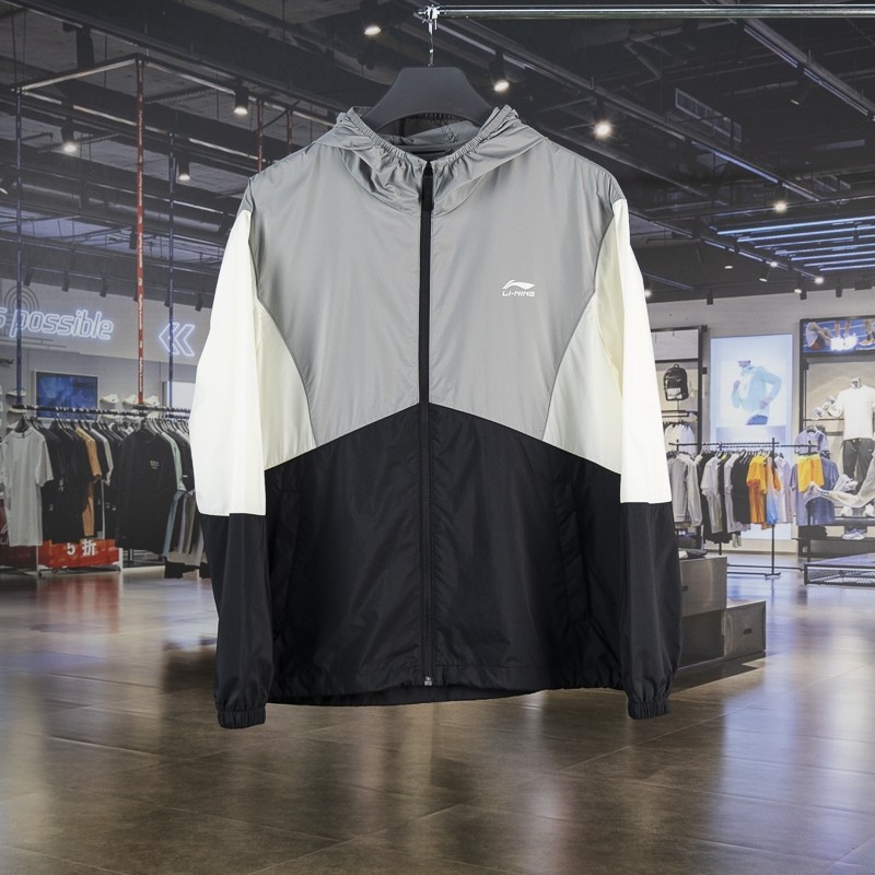 李宁2024夏季运动潮流系列男子抗紫外线防晒宽松运动风衣AFDU363
