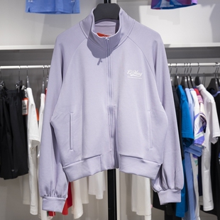 外套AWDU838 运动潮流系列宽松立领开衫 李宁卫衣女子2024秋季 新款
