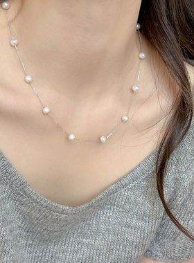 满天星天然淡水珍珠S925纯银项链