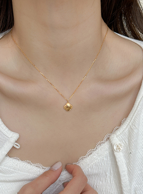 轻奢S925纯银金色四叶草项链