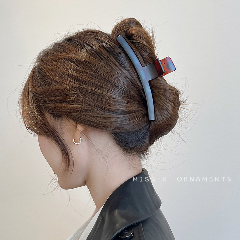 一字抓夹简约气质鲨鱼夹