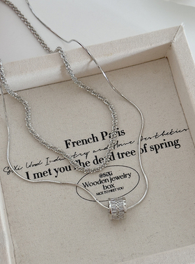 ins风双层叠戴转运珠项链