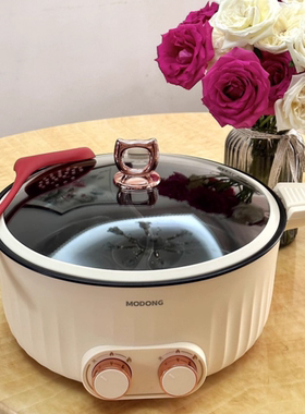 摩动MD-HGE06电火锅鸳鸯锅家用多功能6L大容量羊肉烤涮一体电煮锅