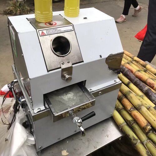 乐创台式甘蔗机蓄电瓶商用甘蔗榨汁机不锈钢电动移动摆摊甘蔗机