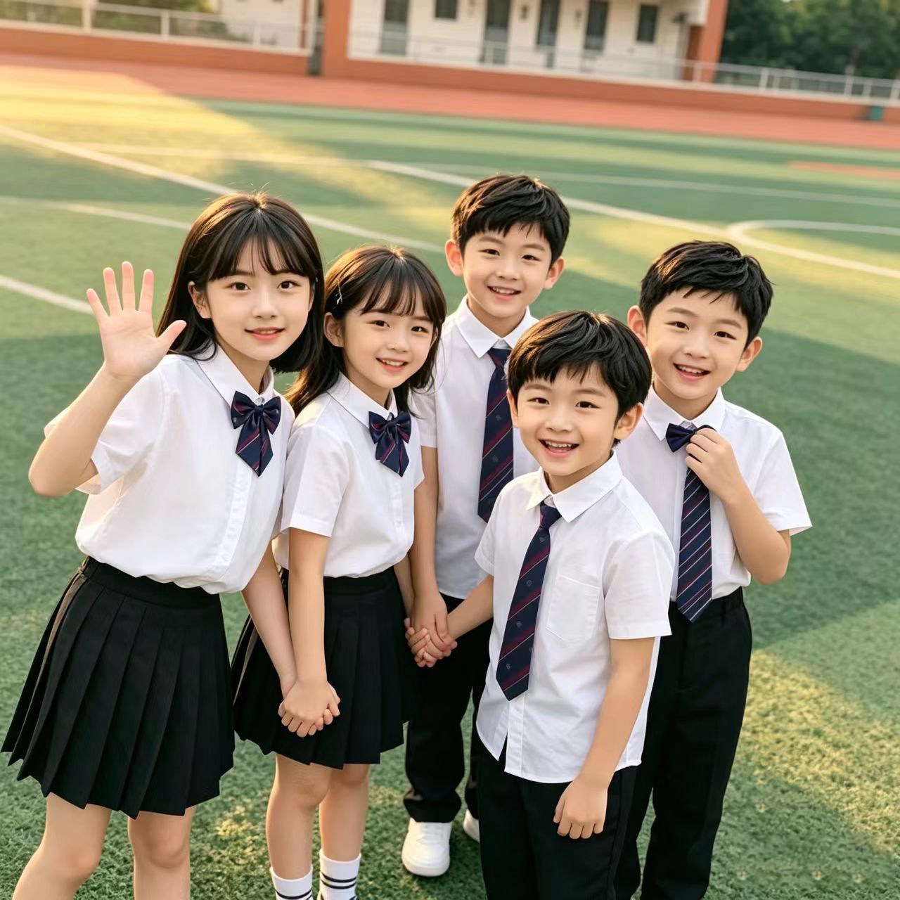 国庆儿童白衬衫男女童学院风演出服中小学生合唱表演服毕业照校服