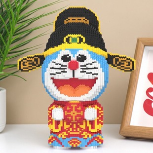 状元郎哆啦积木玩具益智拼插女男孩礼物成人儿童生日礼物摆件古风