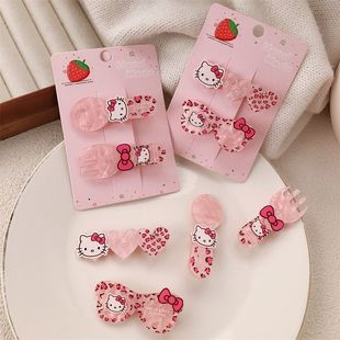 蝴蝶结小猫创意叉子勺子发夹百搭创意眼镜爱心鸭嘴夹卡通刘海夹