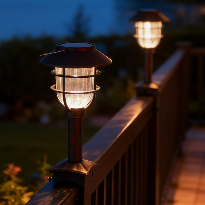 新款太阳能庭院灯栏杆绑带阳台露台围栏小夜灯防水氛围装饰灯笼