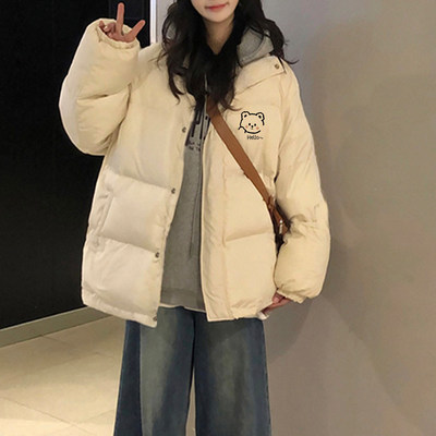 冬季羽绒棉服女可爱小熊