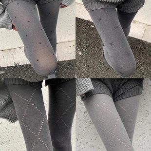 穿压显厚灰袜秋冬掉档打底袜 款 灰色袜女薄外力瘦打底加厚不裤 连裤