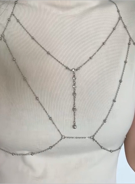 胸链佩戴效果轻奢锁骨链女ins辣妹风性感吊带配饰新款身体链