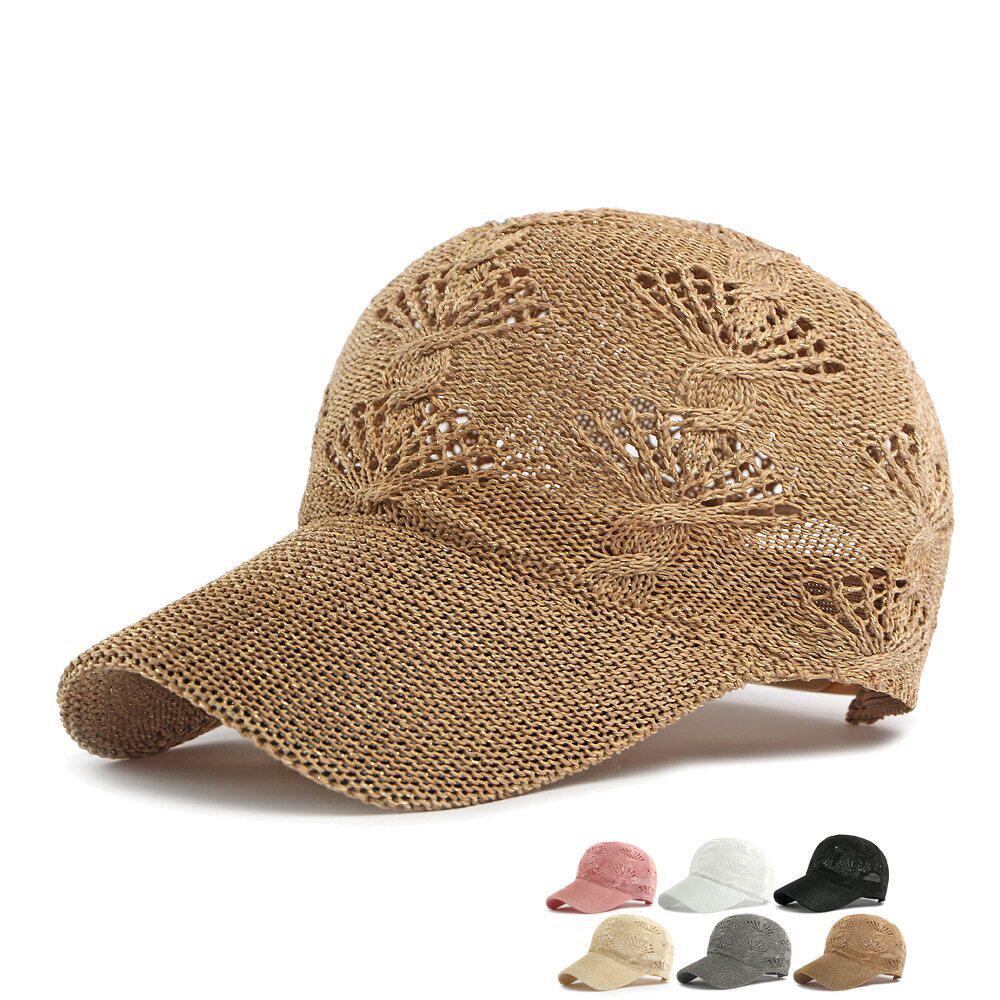 夏季亮丝镂空针织棒球帽女士户外防晒遮阳帽透气显脸小鸭舌帽百搭