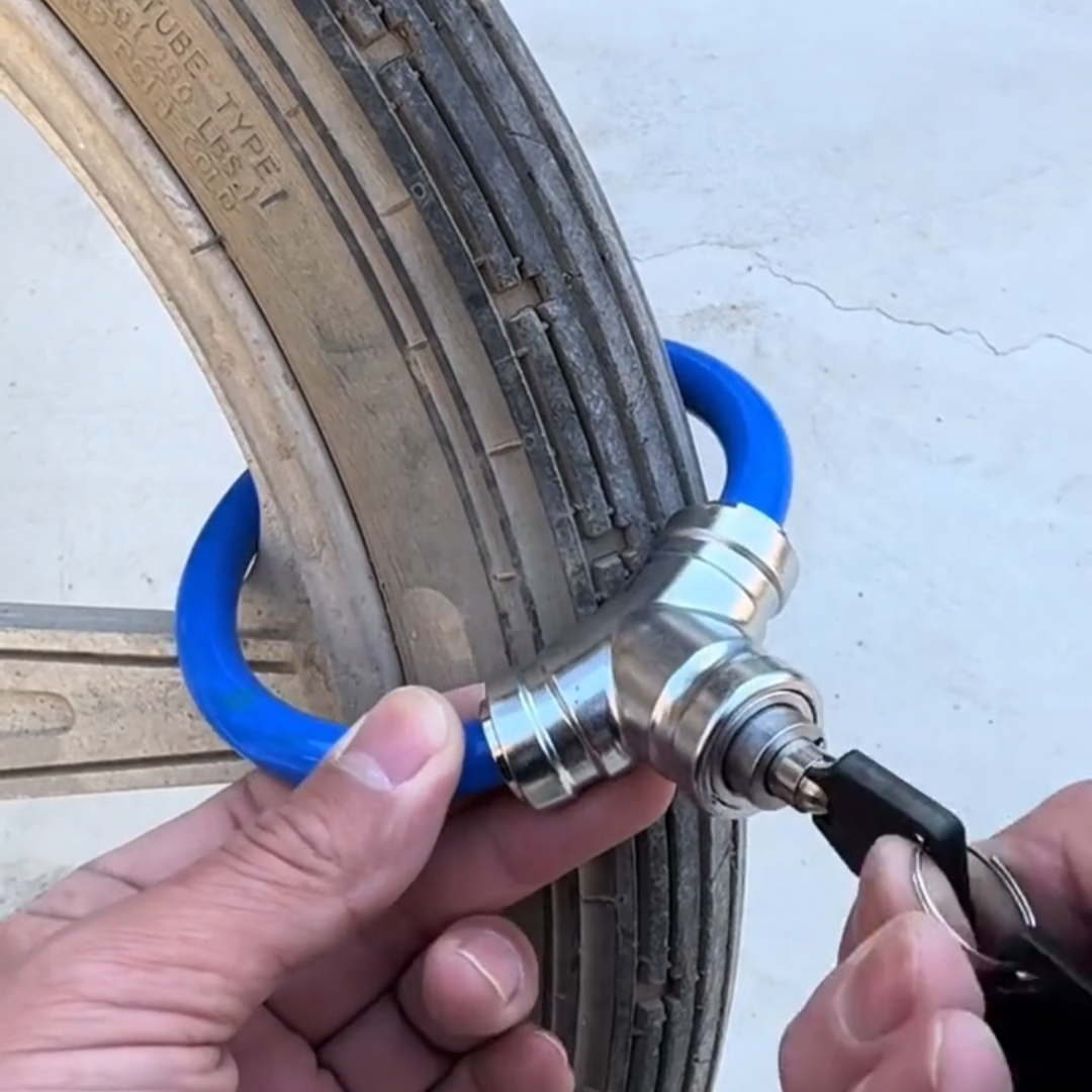 自行车锁便携防盗锁电动电瓶车配件儿童山地单车滑板固定式专用锁