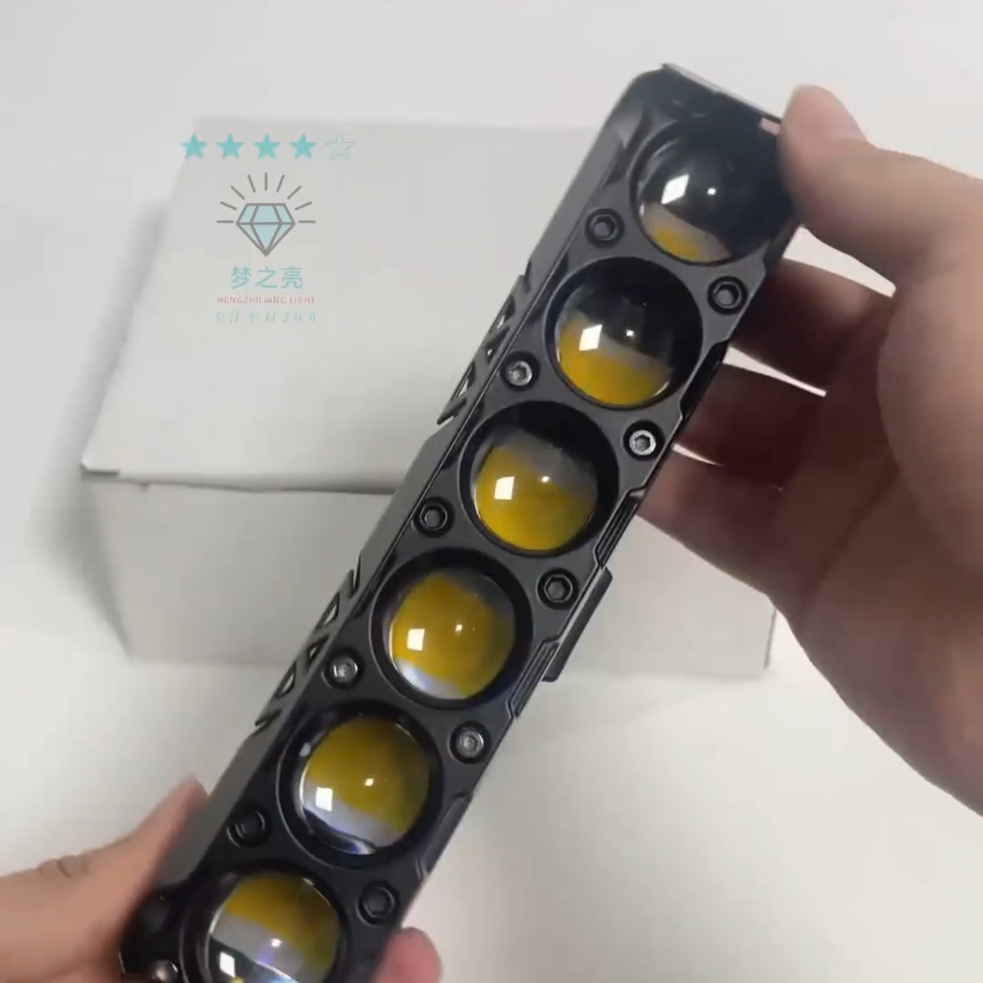 迷你款3V-6V摩托车射灯远近光led大灯黄白双色辅助改装前外置车灯