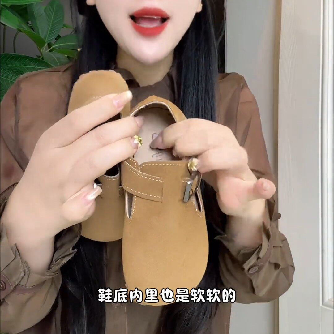2025 春秋软底宝宝豆豆鞋男童女童皮鞋儿童勃肯鞋拖鞋2026新款