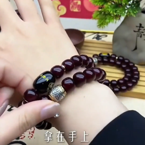 手串文玩男士溏心老料菩提子双圈手持盘玩佛珠念珠礼物加厚包浆