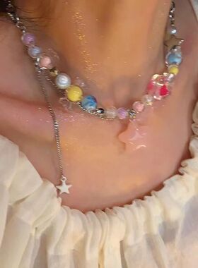 糖果乐园~多巴胺彩色串珠项链