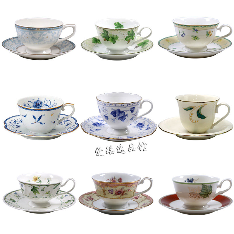 日本瓷器老牌橘吉陶瓷鸣海narumi铃兰杯子和风欧式小咖啡杯碟套装