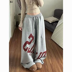 街舞爵士阔腿卫裤洋气春秋款女大童百搭炸街时髦网红长裤K8094P50图片