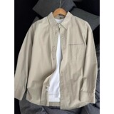 长袖衬衫男款春秋日系复古高级感纯棉宽松休闲工装衬衣C235P38，男装衬衫，星座1013-3