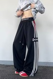 大码裤男女春秋季直筒垂感显瘦休闲裤潮卫裤嘻哈宽松休闲K8062P55，女装休闲裤，星座1013-3