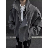 假两件毛呢夹克男秋冬季美式覆古小众高级设计感廓形外套F246P68，男装毛呢大衣，星座1013-3