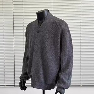 斜门襟针织衫道袍毛衣男秋慵懒高级感老钱风穿搭开衫外套M106P58图片