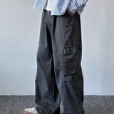 水洗工装裤春秋款男生宽松直筒垂感长裤日系慵懒风裤子男K131P65，男装休闲裤，星座1013-3