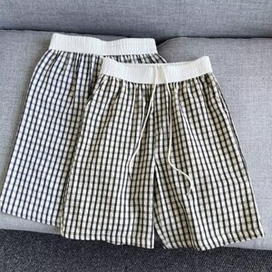 夏男士休闲裤格纹短裤宽松透气家居二分裤可外穿男短裤DK1125P30图片