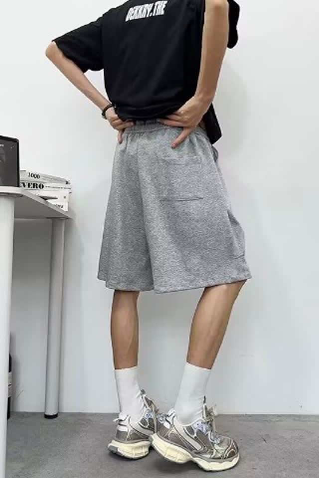 廓形简约休闲短裤男生夏季青年宽松百搭五分运动卫裤DK1123P38图片
