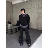 小众设计感假两件拼接厚T恤春季宽松休闲时尚高级感上衣W291P50，男装卫衣，星座1013-3