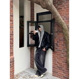 假两件连帽拼接pu皮外套男秋季宽松潮流百搭上衣情侣PY317P95，男装皮衣，星座1013-3