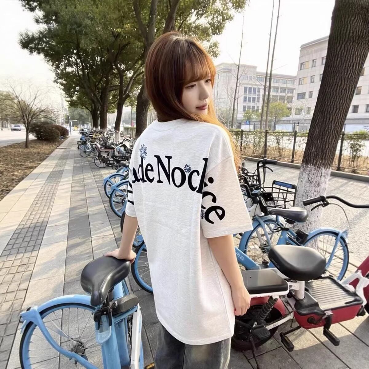 潮复古学院风雪花刺绣短袖T恤男女夏季宽松情侣百搭上衣T872P33，男装T恤，星座1013-3