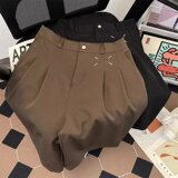 西装短裤男夏宽松新款直筒外穿中裤薄高腰a字休闲五分裤DK343P35，男装西裤，星座1013-3